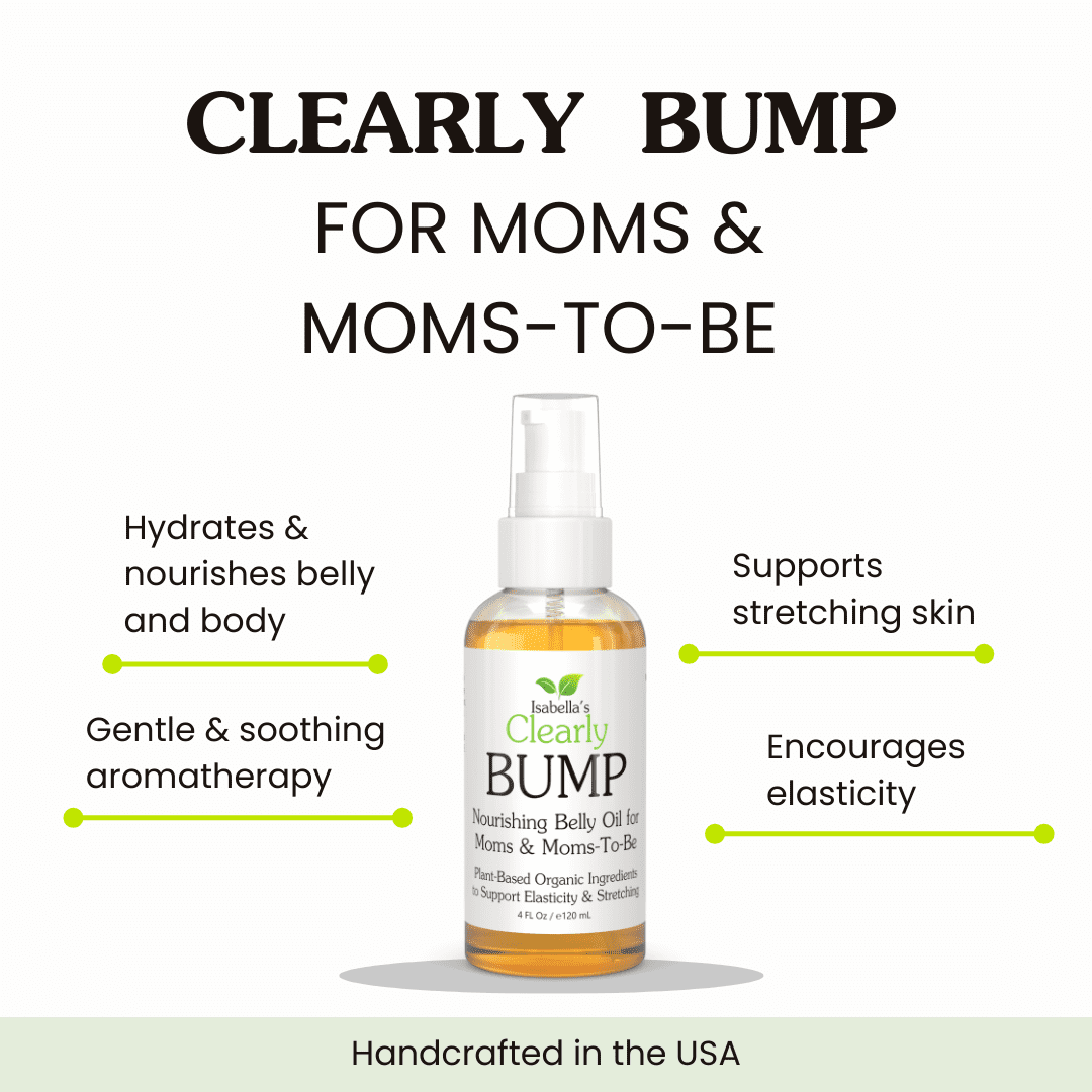 Clearly BUMP, Organic Belly Oil for Women | Firming and Soothing Body Oil to Encourage Natural Elasticity and Support Skin Throughout Pregnancy, Postpartum, Maternity | Made in USA (4 Fl Oz)