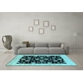 thumbnail image 3 of Ahgly Company Indoor Round Oriental Light Blue Industrial Area Rugs, 7' Round, 3 of 4