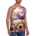 thumbnail image 2 of Daiia Warm Sunflower Sleeping Cat Printed Men's Tank Tops,Casual Soft Sleeveless Gym Muscle Shirts Bodybuilding Tee-3X-Large, 2 of 8