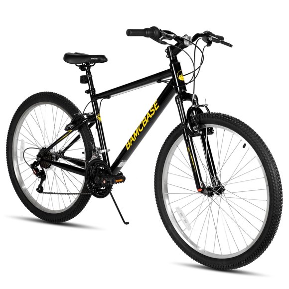 HILAND Vélo de Montagne 26 27 Pouces, VTT Hommes Femmes avec 18 Vitesses, Cadre en Acier à Haute Résistance, Frein en V, Bicyclette Semi-Rigide pour Adultes
