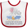 thumbnail image 3 of Inktastic A Little Bit of Heaven Sent Down to Earth Cute Elephants Boys or Girls Baby Bib, 3 of 4