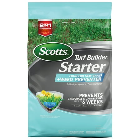 Scotts Turf Builder Starter Food for New Grass Plus Weed Preventer - 5,000 sq (Best Plant Food For Weed)