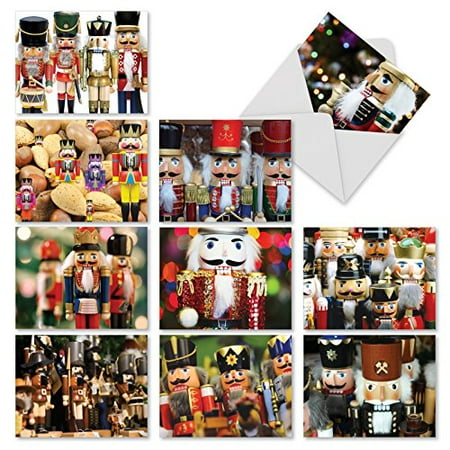 'M3269 MERRY CRACKERS' 10 Assorted All Occasions Note Cards Featuring Photos Of Holiday Nutcrackers with Envelopes by The Best Card