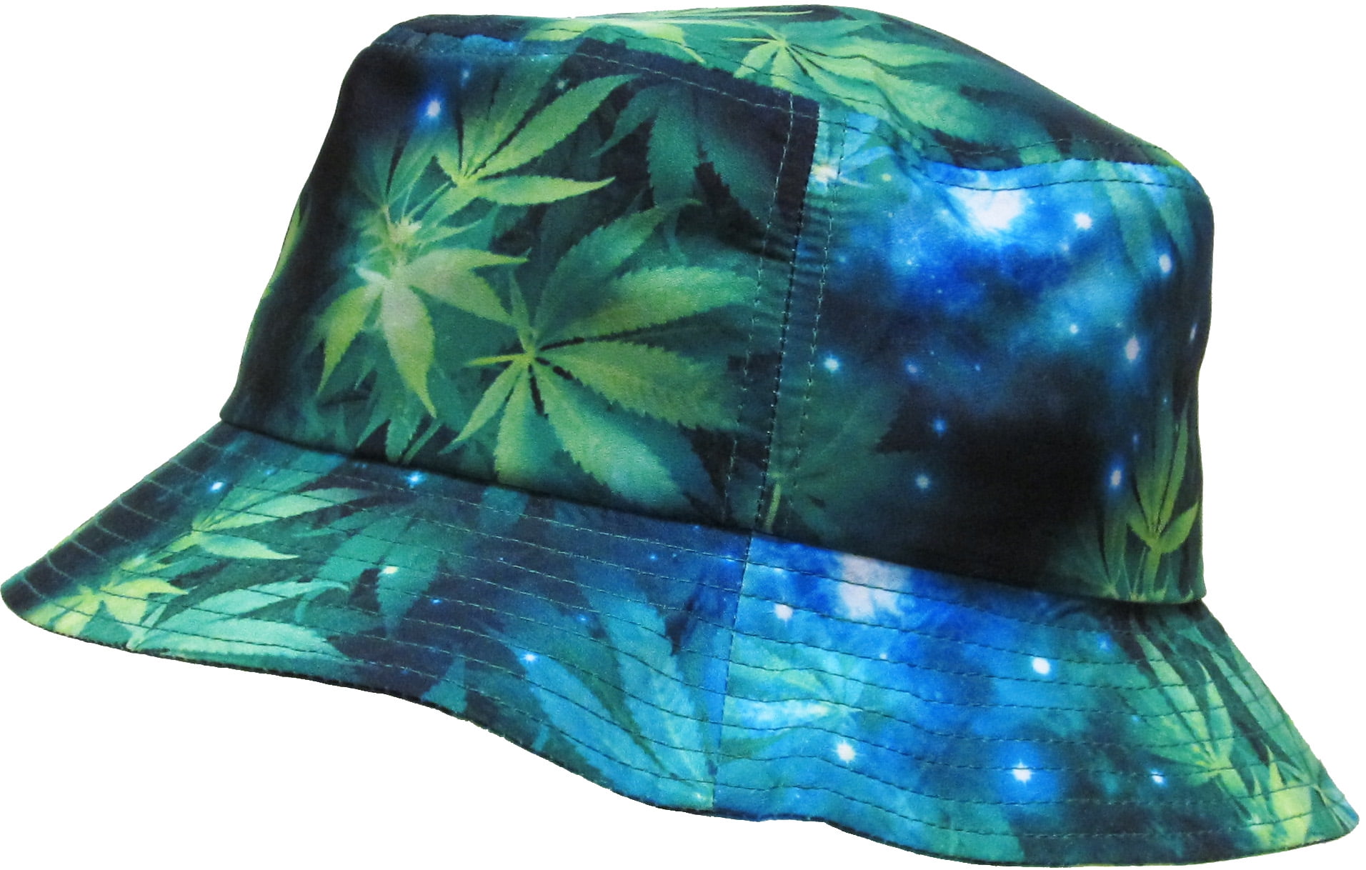 Weed Leaf Marijuana Galaxy Bucket Hat 