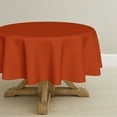 thumbnail image 4 of Sm:)e Stain and Wrinkle Resistant Fitable Orange Table Cloth 60 Inch Round, Reusable and Washable Polyester Fabric Table Covers for Party, Wedding and Banquet Decoration 4ft Table, 4 of 8
