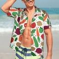 thumbnail image 7 of Pofeuu Vegetables Print Hawaiian Shirt for Men Sleeves Casual Button Down Summer Beach Dress Shirts T-Shirts,Medium, 7 of 7