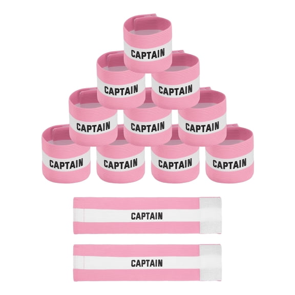 Uxcell Soccer Captain Armbands, Adjustable Captain Bands Soccer Elastic Armband Protective Arm Badge Bands, 12Pcs &Pink&White - Fit for (Adult Youth Team Sports/Football/Basketball)