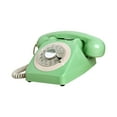 thumbnail image 4 of Teléfono de disco de estilo vintage, estilo antiguo, con timbre, teléfono fijo de estilo retro. Verde, 4 of 9
