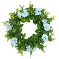 thumbnail image 1 of Corona artificial vívida para puerta, flores de seda, puerta principal, ventana, decoración del hogar, Pascua Margarita azul, 1 of 8