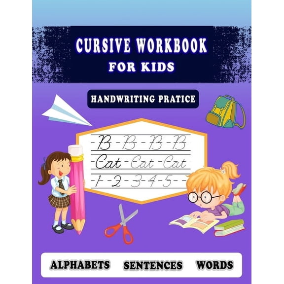Cursive Workbook for kids -Handwriting Pratice: Perfect for a Beginner Learning Cursive (5-in-1 Cursive Tracing Book), T, (Paperback)