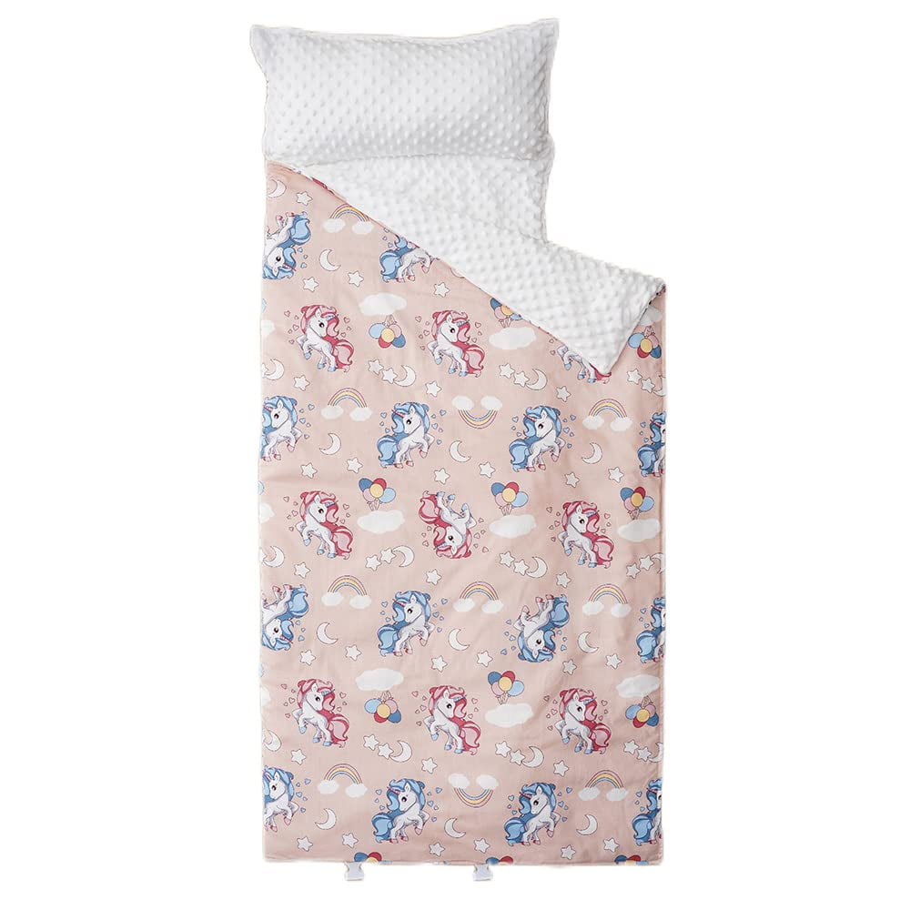 Battilo Kids Nap Mat with Removable Pillow Soft, Lightweight Mats, Easy Clean Toddler Nap Pad