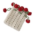 thumbnail image 2 of Bolso de hombro de crochet completo playa de mano tejida hecha a mano linda 591x472x118 pulgada de rosa de punto de rosa de punto Beige, 2 of 8