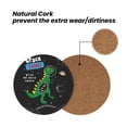 thumbnail image 4 of Xecao Space Dino Cartoon Black for MDF Cork Coaster 4 Pcs,Drink Coasters,Suit for House Warming Gifts New Home ,Coffee Table Decor-Round Shape, 4 of 7