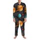 thumbnail image 3 of Fotbe Solar System Paper Art Pijama de Hombre con Estampado de Manga Larga, Conjunto de 2 Piezas, Ropa de Dormir Suave y Cómoda con Bolsillos-Large, 3 of 7