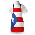 thumbnail image 4 of Puerto Rico Apron, Simple Graphic Illustration of Puerto Rico Flag Stripes Star, Unisex Kitchen Bib with Adjustable Neck for Cooking Gardening, Adult Size, Vermilion Violet Blue, by Ambesonne, 4 of 4