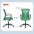 thumbnail image 4 of Furinno Mid Back Ergonomic Swivel Chair with Lumbar Support, Green, 4 of 4