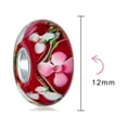 thumbnail image 3 of Bling Jewelry Womens Floral Hibiscus Glass Charm Bead for European Bracelet with Silver Core, 3 of 3