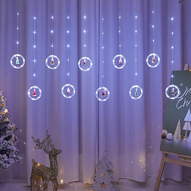 Cortina de luces navideñas CHAO 3 m 100 leds 8 modos de iluminación temporizador impermeables IP65