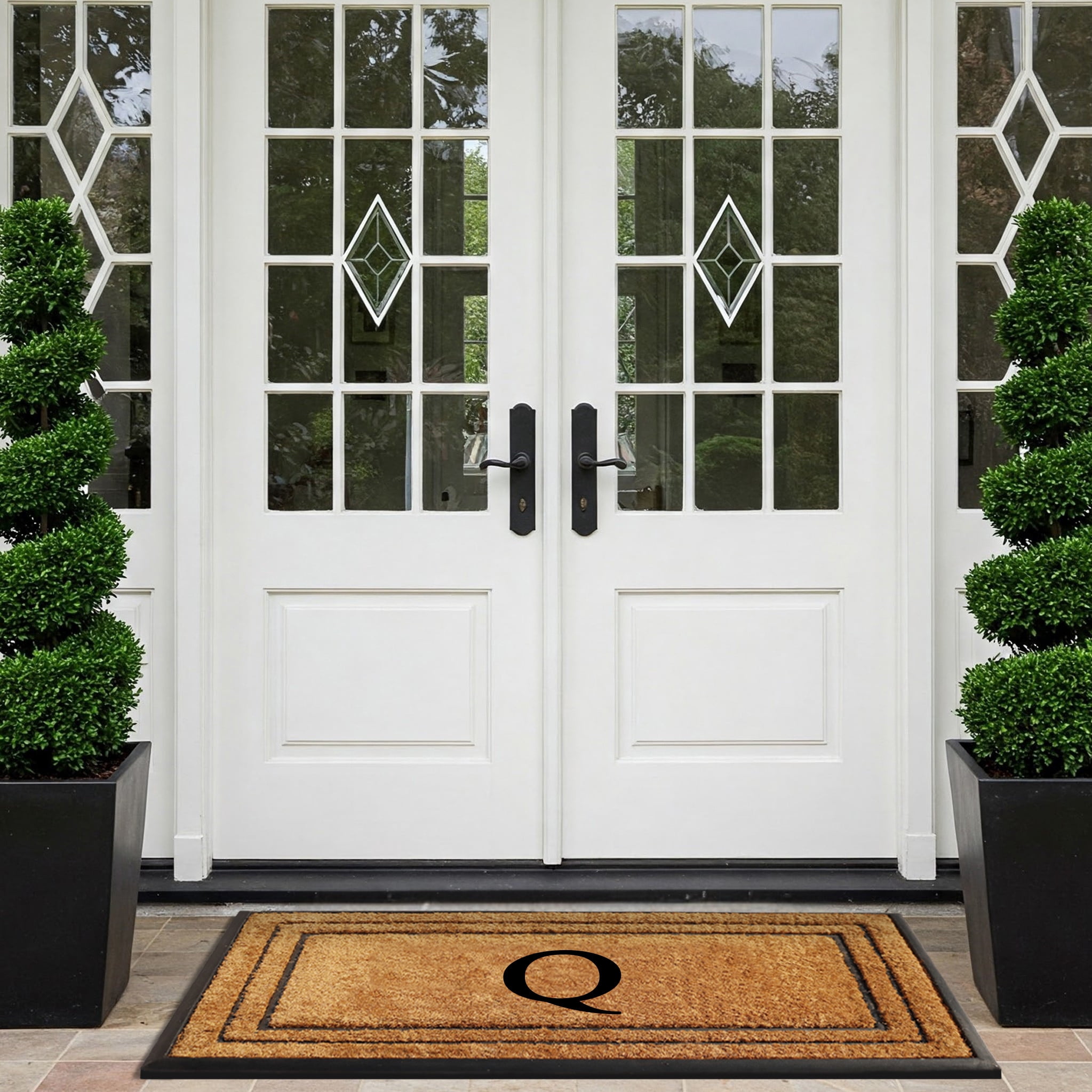 A1 Home Collections Natural Coir & Rubber Door Mat, Long-Lasting Entrance Doormats for Front Door, Thick & Non-Slip Durable Outdoor Entry Mat 30" x 60"