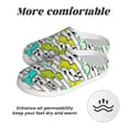 thumbnail image 6 of Yiaed Funny Dinosaurs on Stripes Print Slippers Fuzzy Warm Cozy Slippers Non Slip House Slippers For Indoor Outdoor Slippers House Slippers-13, 6 of 7