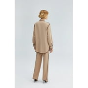 Piped Shirt Trousers Set