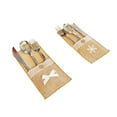 thumbnail image 3 of 8PCS Christmas Burlap Lace Knives Forks Pouches Rustic Cutlery Pocket Vintage Tableware Bags Covers for Wedding Party Decoration, 3 of 4