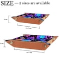 thumbnail image 4 of Jewelry Dish Trinket Tray Home Decor Wedding Gift for Her Small Ring Holder Neon Skull Flower Patterns Flag, 16x16cm, 4 of 6