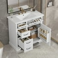 thumbnail image 2 of GDF Studio 36" Bathroom Vanity with Ceramic Sink, Freestanding Cabinet with Drawer, Soft-Close Door, White, 2 of 9