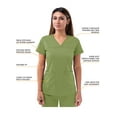 thumbnail image 3 of Adar Pro Scrubs For Women - Sweetheart V-Neck Scrub Top - P4210 - Spring Leaf - XS, 3 of 7