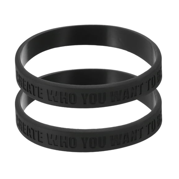 Uxcell 2Pcs Greatness Is A Choice Motivational Wristbands, Personalized Bands with Text Silicone Wristbands Custom Rubber Bracelets for Fitness Workouts Exercise, Black