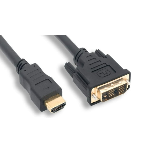 Nippon Labs DVI-2-HDMI-2P Câble Adaptateur HDMI Mâle vers DVI-D 6 Pi avec Connecteur Plaqué Or, Noir (Lot de 2)