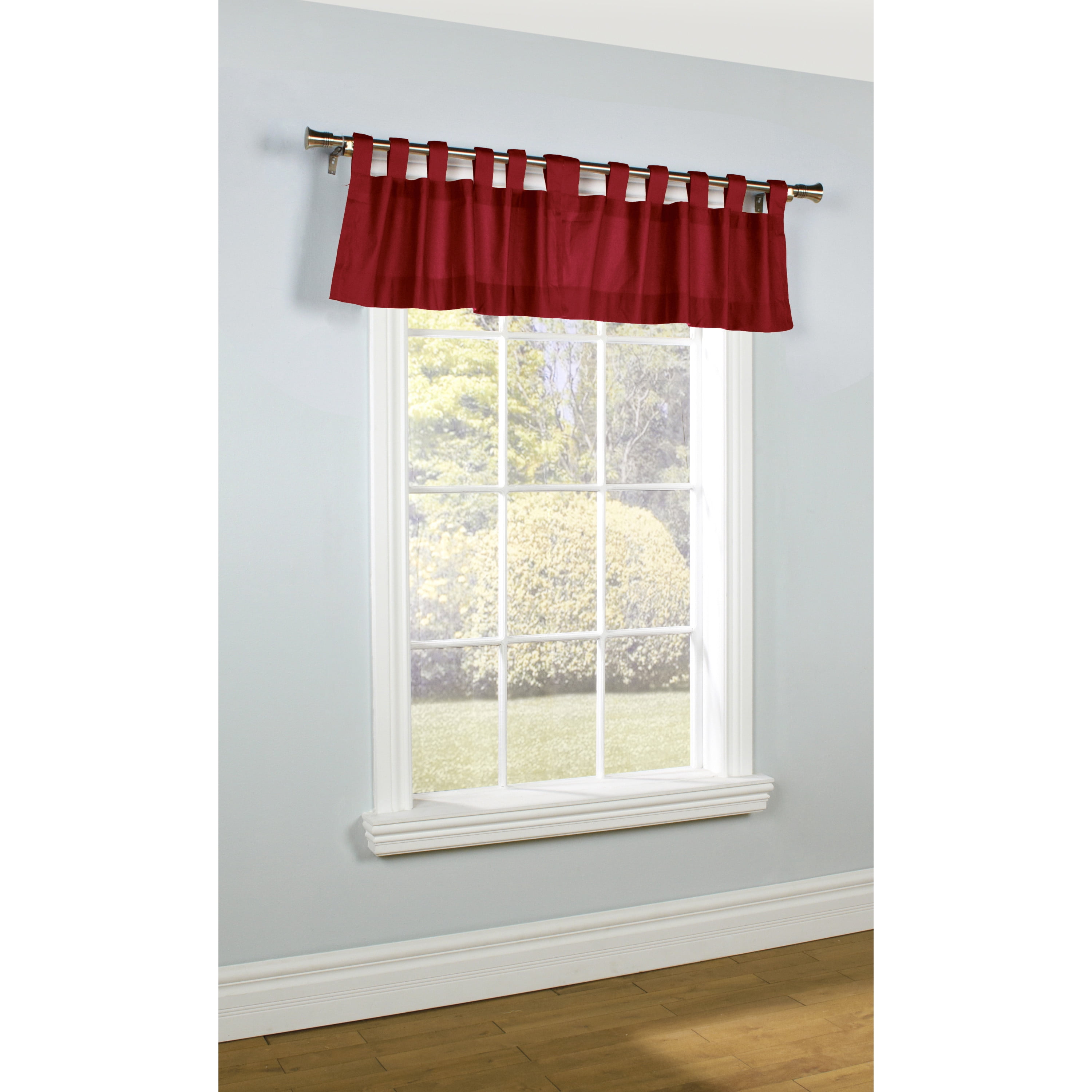 Winmate Insulated Cotton Tab Top Valance 40" x 15" in Burgundy