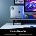thumbnail image 4 of Macally Vertical Laptop Stand for Desk - Adjustable Vertical Laptop Holder Desk for Universal Compatibility - Save Space & Improve Airflow with Closed MacBook Stand Dock (Pro/Air) - Weighted Frame, 4 of 9