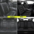 thumbnail image 5 of DIKSOAKR Car Seat Covers Fit for Buick Rendezvous 2002-2007 Waterproof Leather Seat Covers Cushion Lumbar Support Comfort Automotive Interior Black,Full Set(2 Row 5 Seats), 5 of 9