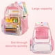 thumbnail image 5 of Mochila transparente CAMTOP, PVC transparente y resistente, rosa y amarillo, 5 of 9