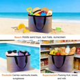 thumbnail image 4 of Purple Yellow Ombre Beach Bag for Women, Large Breathable Mesh Beach Tote Bag, Farmhouse Modern Gradient Art Sandproof Lightweight Travel Bags for Vacation Picnic Swimming Pool 15.7"x15.7"x9.1", 4 of 9