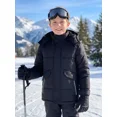 thumbnail image 4 of NEIKU Boys Winter Jacket Waterproof Fleece Lined Hooded Winter Puffy Cotton Coat Outdoor Jacket Black 10-12Y, 4 of 6