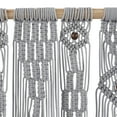 thumbnail image 4 of DecMode Gray Cotton Intricately Weaved Macrame Wall Decor with Beaded Fringe Tassels, 4 of 7