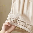 thumbnail image 5 of FRSASU Women's Linen Shorts Wide Leg High Waist Drawstring Lace Trim Hem Shorts Summer Beach Vacation Outfits Beige, 5 of 9