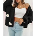 thumbnail image 3 of Cardigan Sweater for Women Floral Print Loose Casual Button Down Open Front Knit Cardigans Alsol Lamesa, 3 of 6