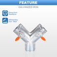 thumbnail image 3 of 5 Inch 3 Way Splitter, Y-Shaped Metal Manual Volume Damper for Vents Fans Extractors Range Hoods Heating Systems, 3 of 7