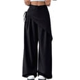 thumbnail image 3 of Women Wide Leg Baggy Flowy High Waisted Pants Loose Fit Casual Cozy Cute Y2k Trousers, 3 of 9