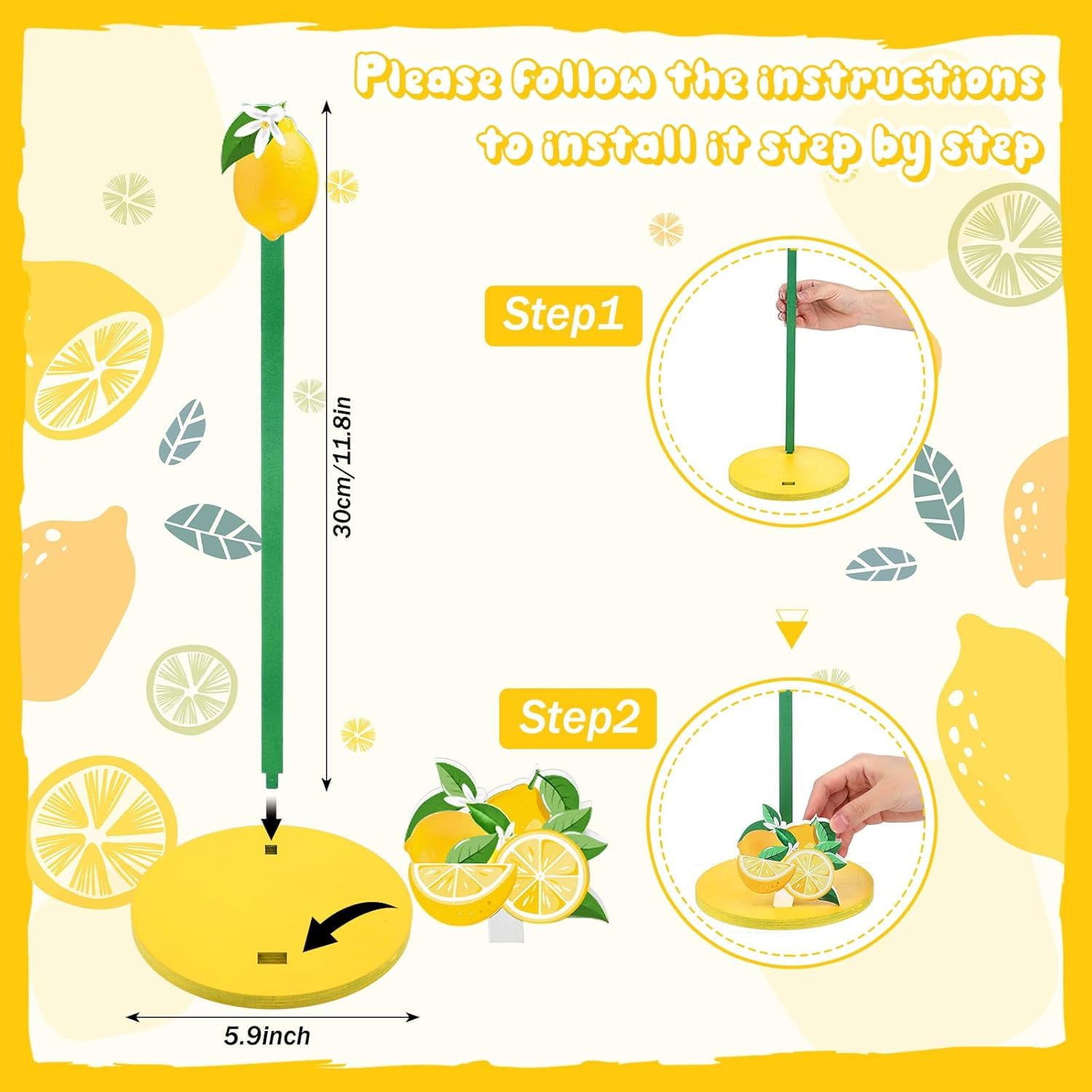 Lemon Paper Towel Holder Lemon Kitchen Decor Kitchen Fun Paper Towel Holder Dispenser for Bedroom Toilet Countertop Decor