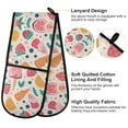 thumbnail image 4 of Dailycode Double Sided Oven Mitt with Loop Heat Resistant Kitchen Long Potholders 7" x 35" Strawberry Orange Blueberry Leaf, 4 of 6