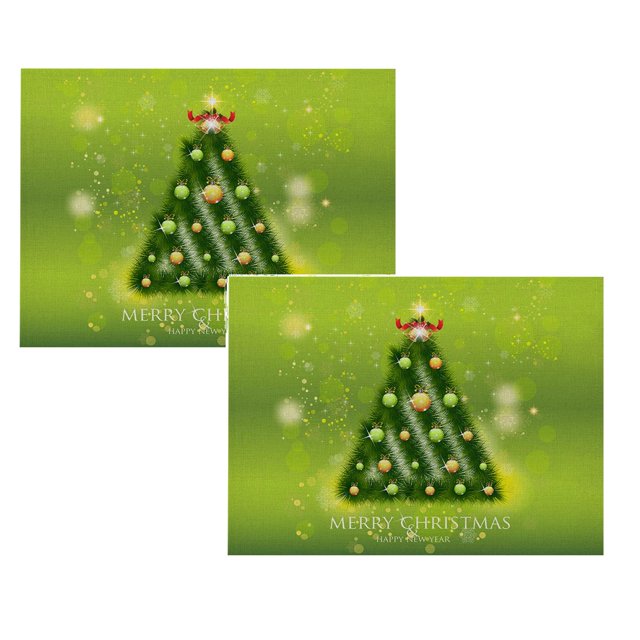 Oleegame 2 Pcs Sets de Table de Noël Rustiques Vintage Lavables