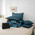 thumbnail image 6 of jejeloiu Vintage Patchwork Checkered 7-Piece Twin Bedding Sets,Abstract Geometric Art Bedding Comforter Set,Black Blue Sheet Sets For Kids,Ultra Soft Home Decor Reversible, 6 of 8