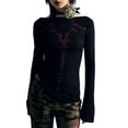 thumbnail image 1 of Diconna Femmes à Manches Longues T-Shirts à Col Rond Imprimé Mode Printemps Automne Slim Fit Casual Tops Streetwear, 1 of 6