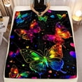 thumbnail image 2 of Colorful Butterflies HD Printed Blanket Soft and Warm Flannel Blanket for Travel Camping Sofa Livingroom Couch Chair Bed Gift for Family or Friends, 2 of 7