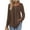 Brown, variant on Casual Long Sleeve Pleated Blouse for Women – Solid Color Button Front Tunic Shirt Brown