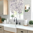 thumbnail image 6 of Farmhouse Light Purple Floral Tie Up Curtain 63 Inches Long, Linen Boho Paisley Flower Rustic Balloon Style Kitchen Window Curtain Over Sink, Small Window Rod Pocket Curtain 52"x63", 6 of 9